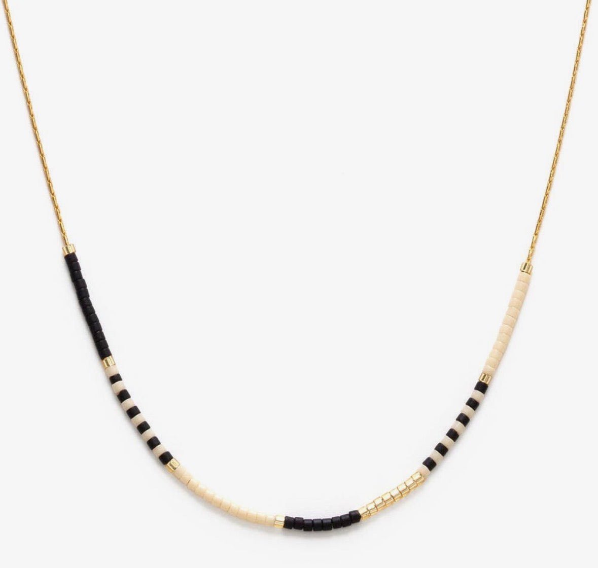 Black & Bone Bead Necklace - Flea Boutiques