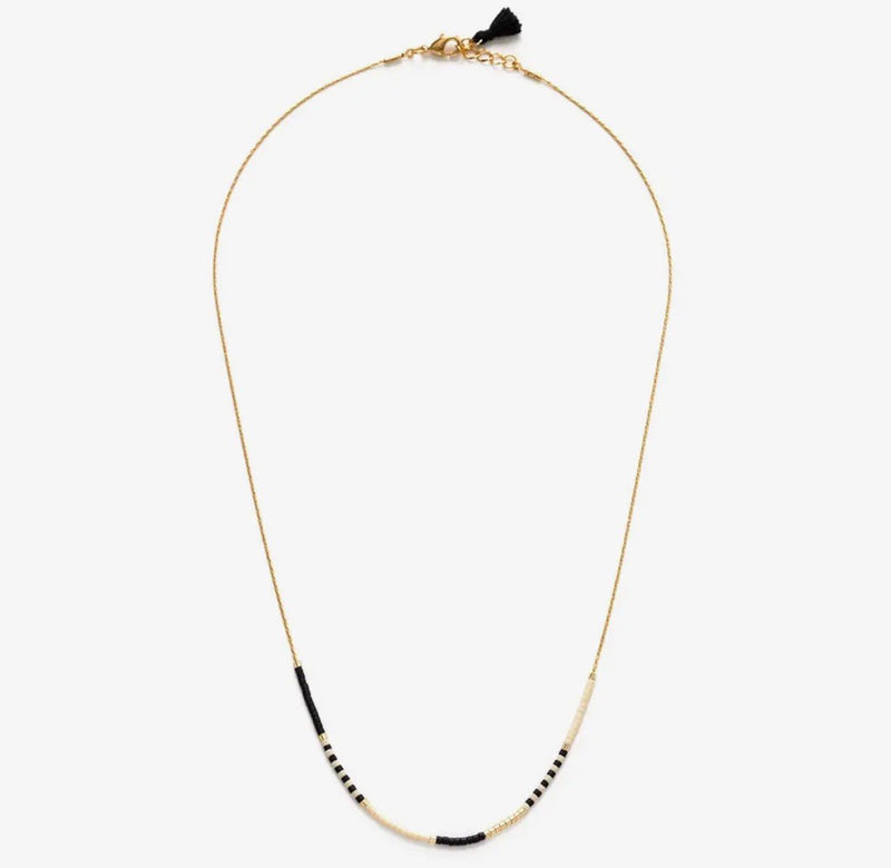 Black & Bone Bead Necklace - Flea Boutiques