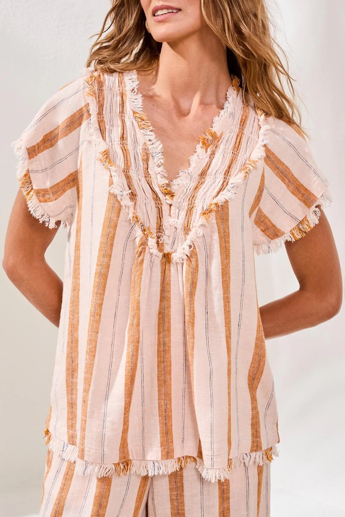 Blouse w Raw Edge - Flea Boutiques