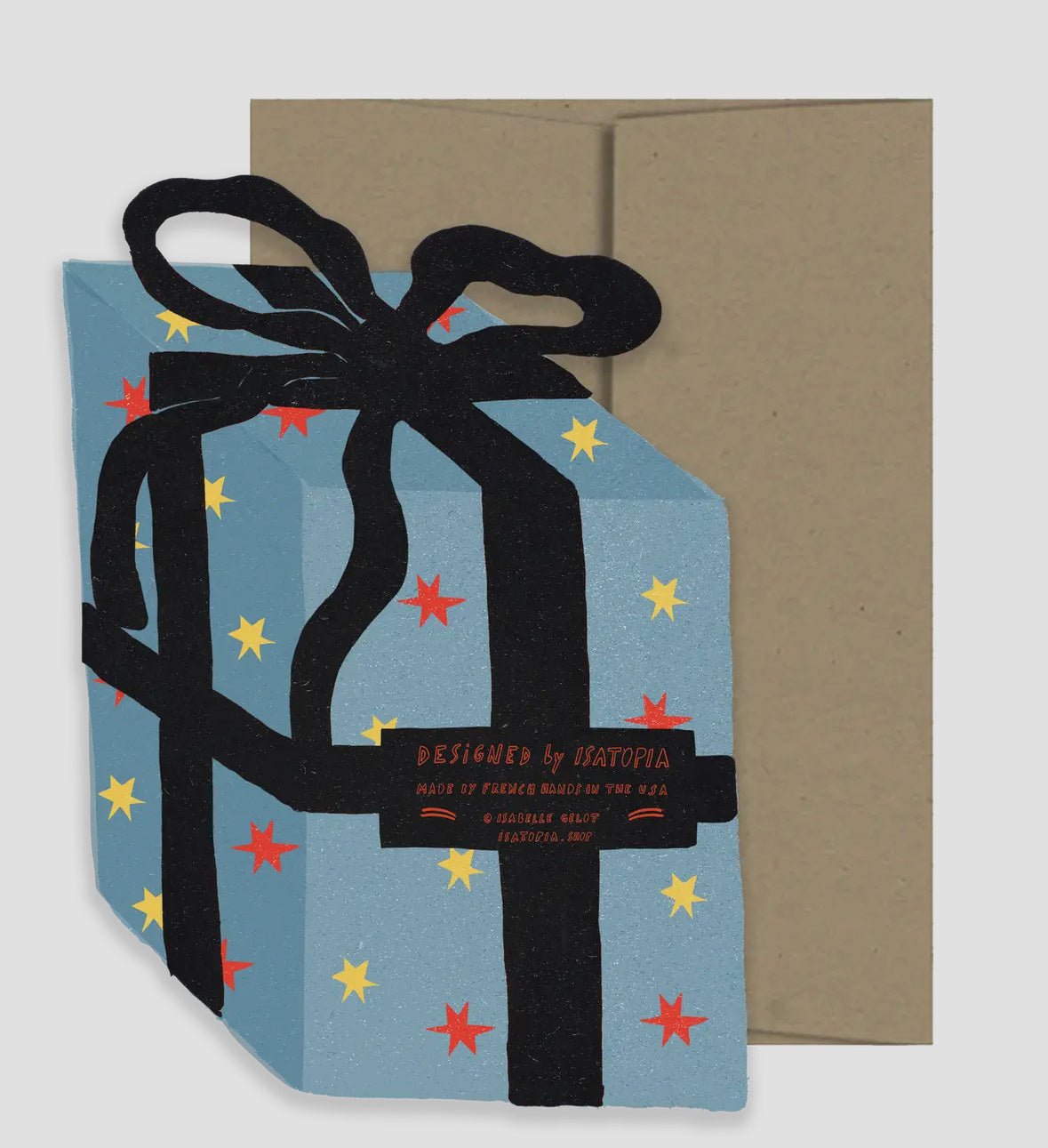 Blue Gift Die Cut Card - Flea Boutiques