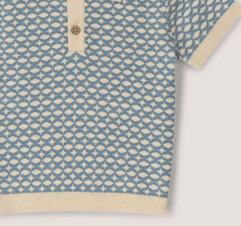 Blue Short Sleeve Knit Top - Flea Boutiques
