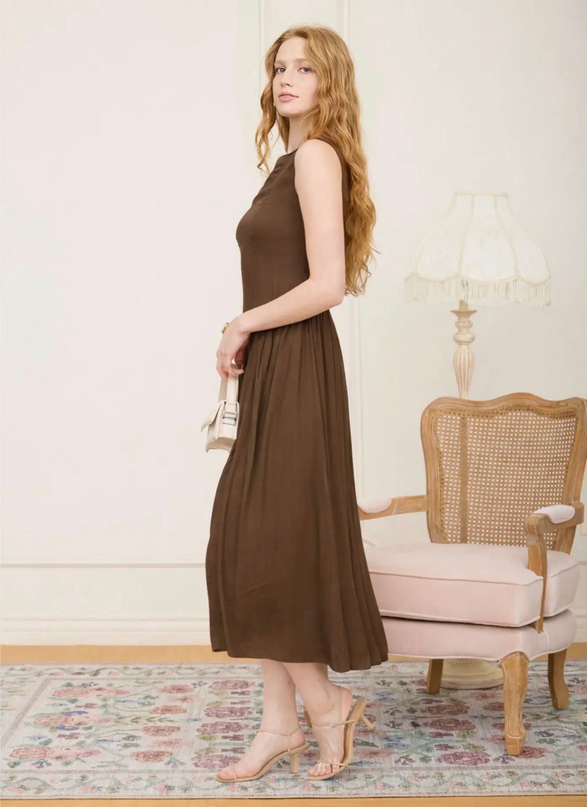 Boat Neck Sleeveless Dress - Flea Boutiques