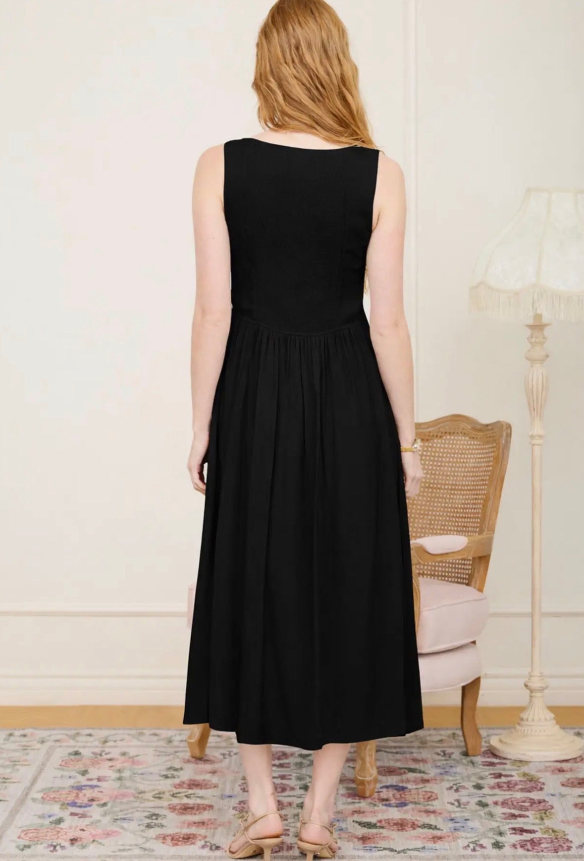 Boat Neck Sleeveless Dress - Flea Boutiques
