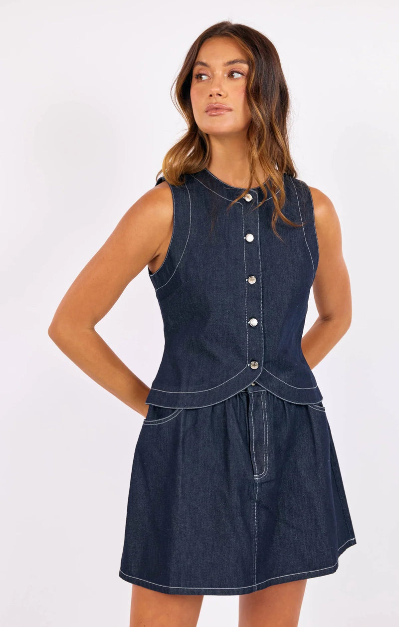 Bodega Denim Vest - Flea Boutiques