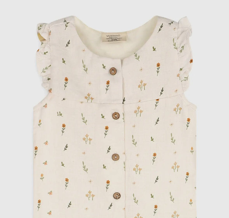 Boho Floral Button Jumpsuit - Flea Boutiques