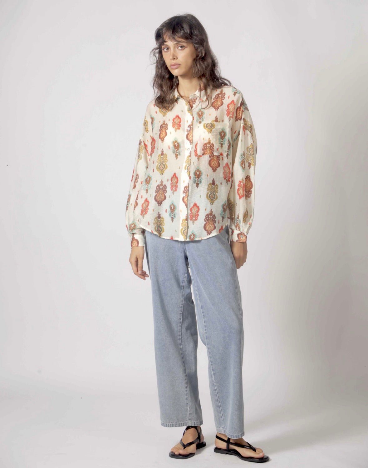 Boho Print Button Down - Flea Boutiques