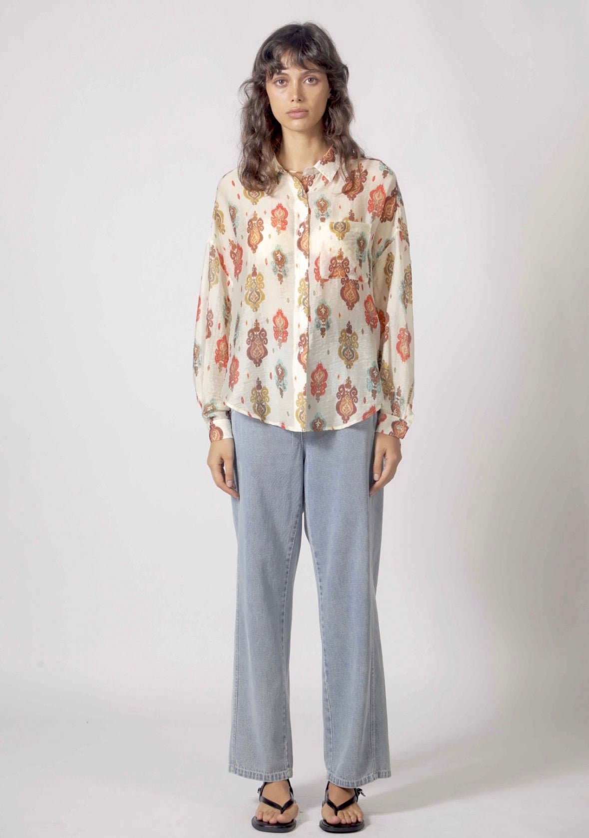 Boho Print Button Down - Flea Boutiques