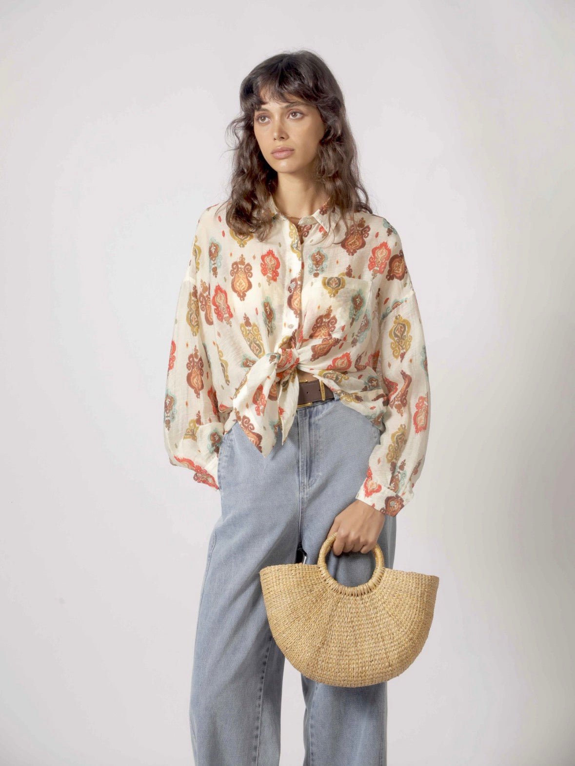 Boho Print Button Down - Flea Boutiques