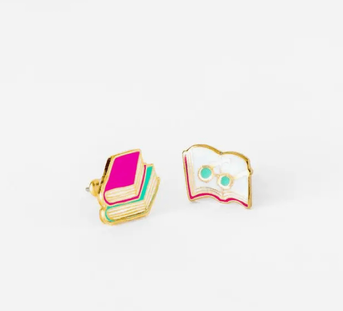 Books & Glasses Studs - Flea Boutiques