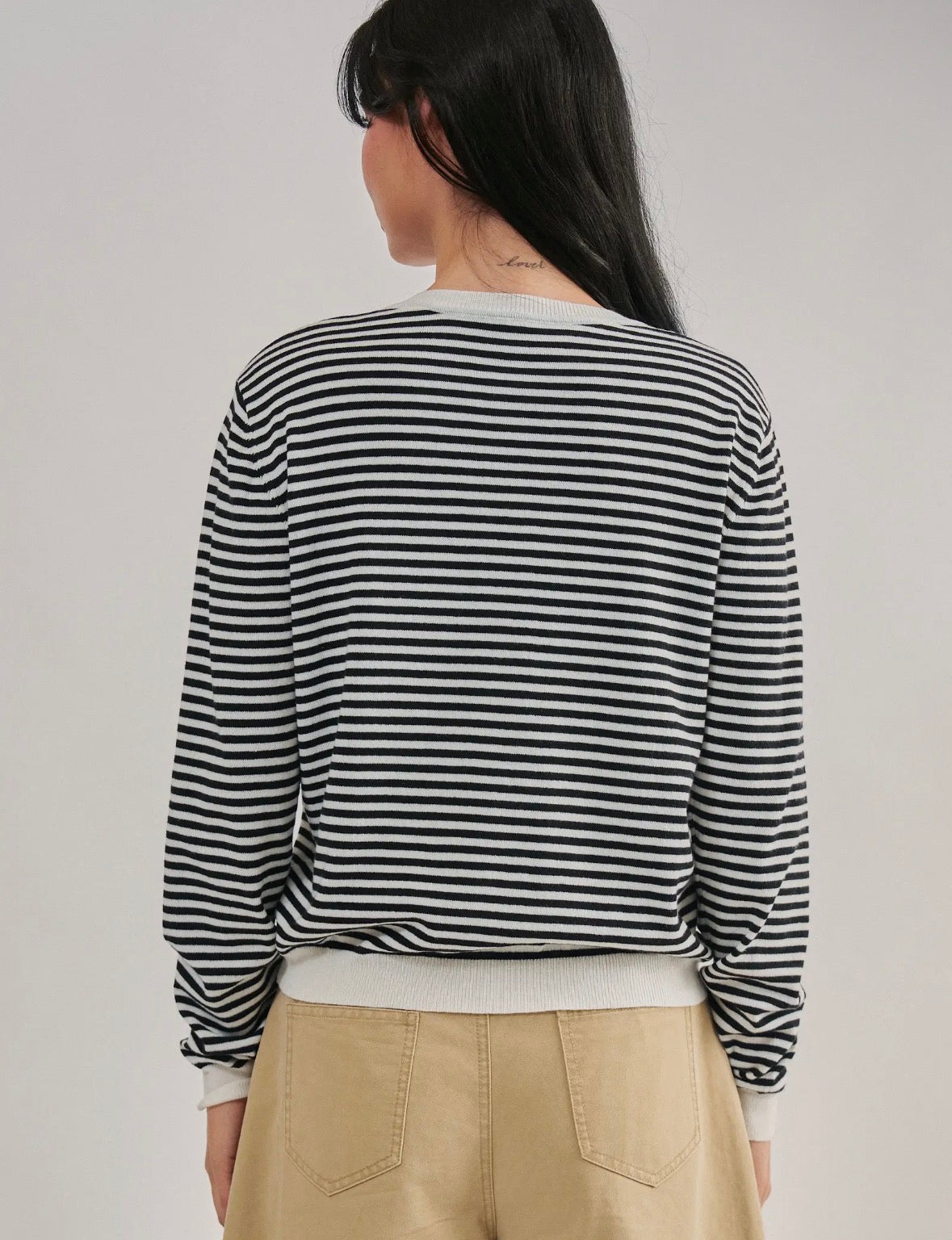 Breton Striped Button Front Cardi - Flea Boutiques