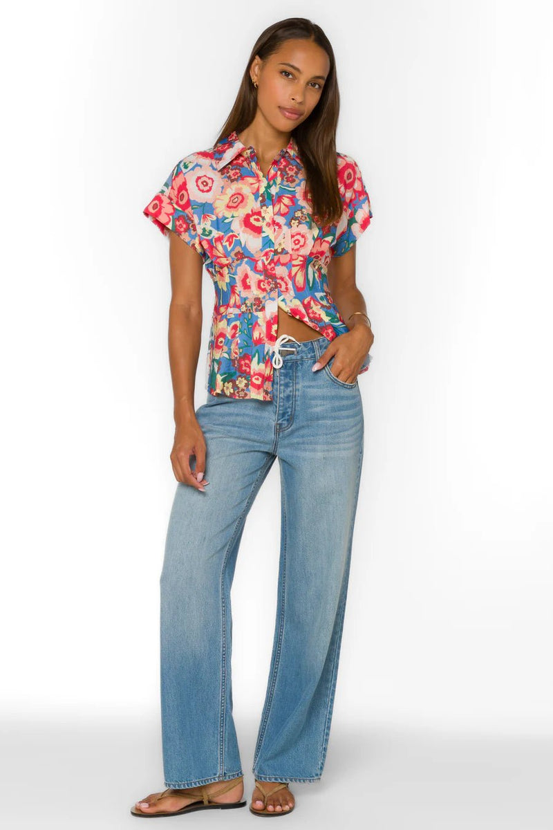Brielle Short Slv Floral Shirt - Flea Boutiques