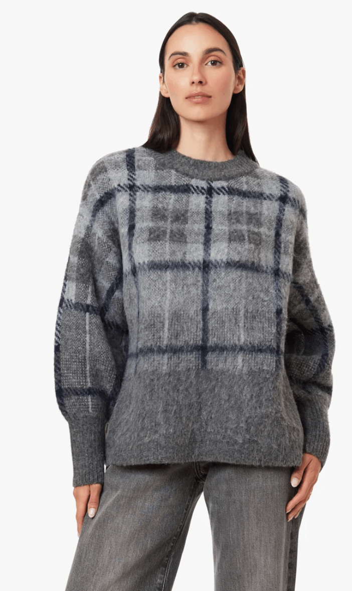 Brushed Plaid Sweater - Flea Boutiques