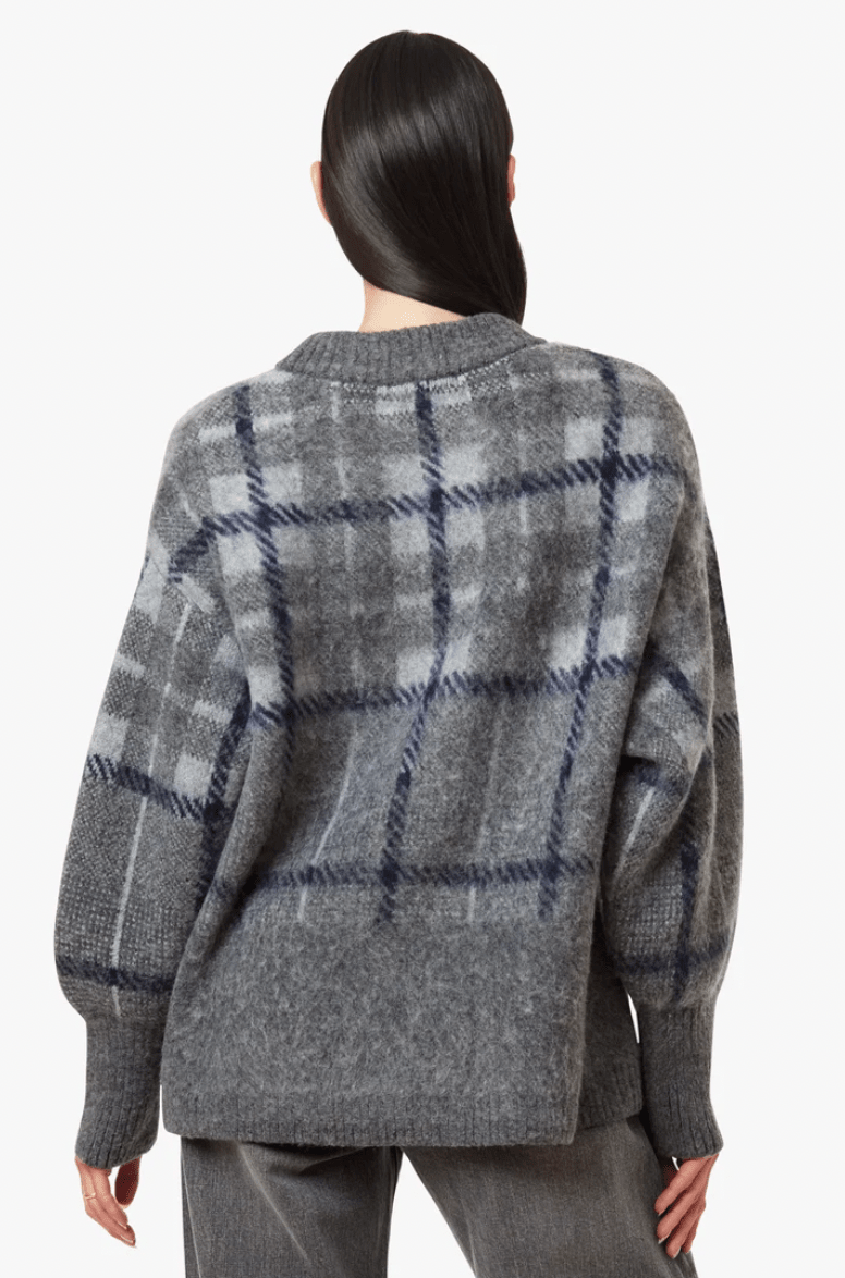 Brushed Plaid Sweater - Flea Boutiques