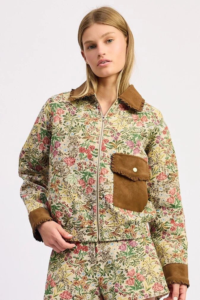 Bunny Jacquard Bomber Jacket - Flea Boutiques