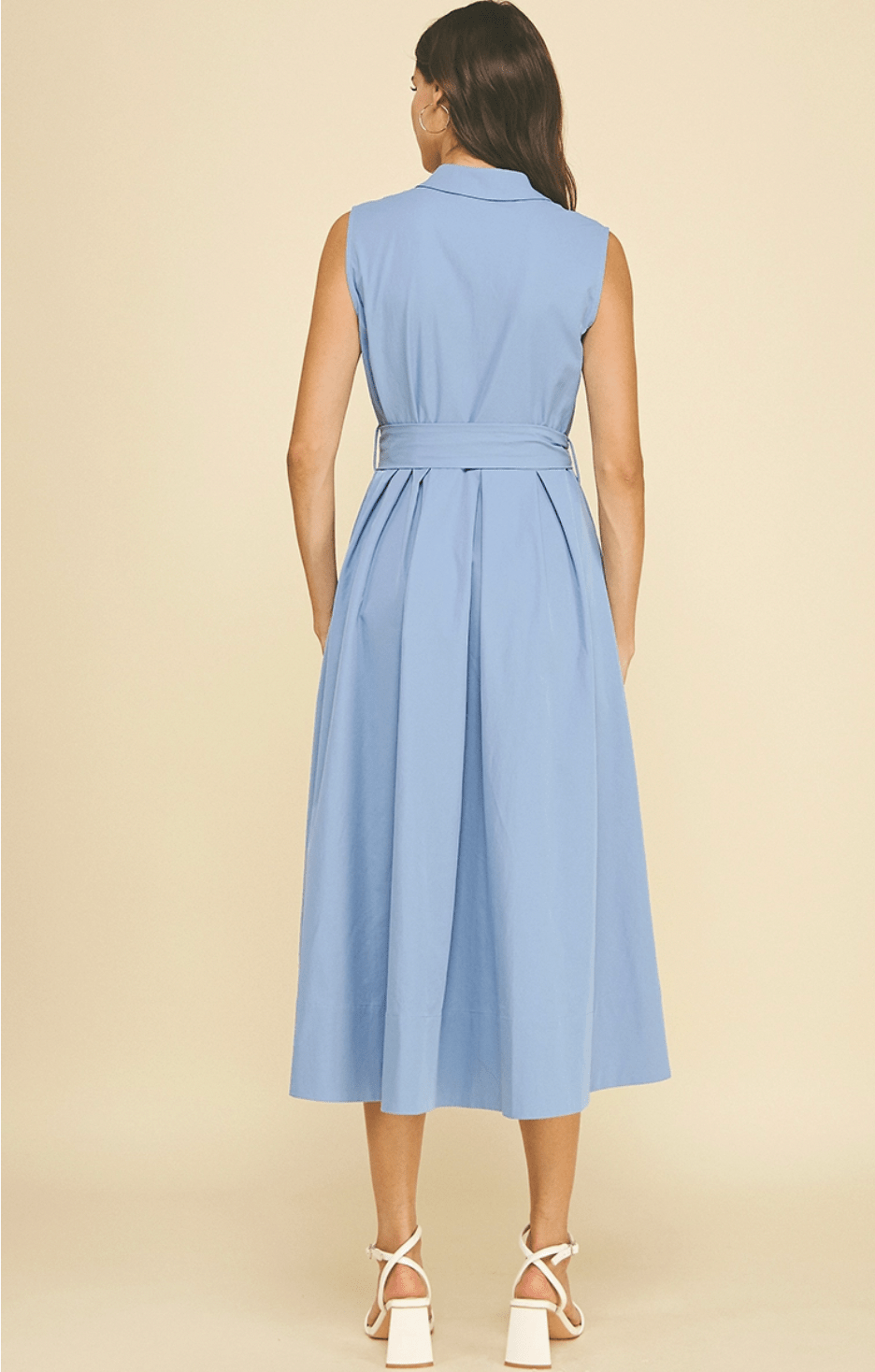 Button Down Flared Dress - Flea Boutiques