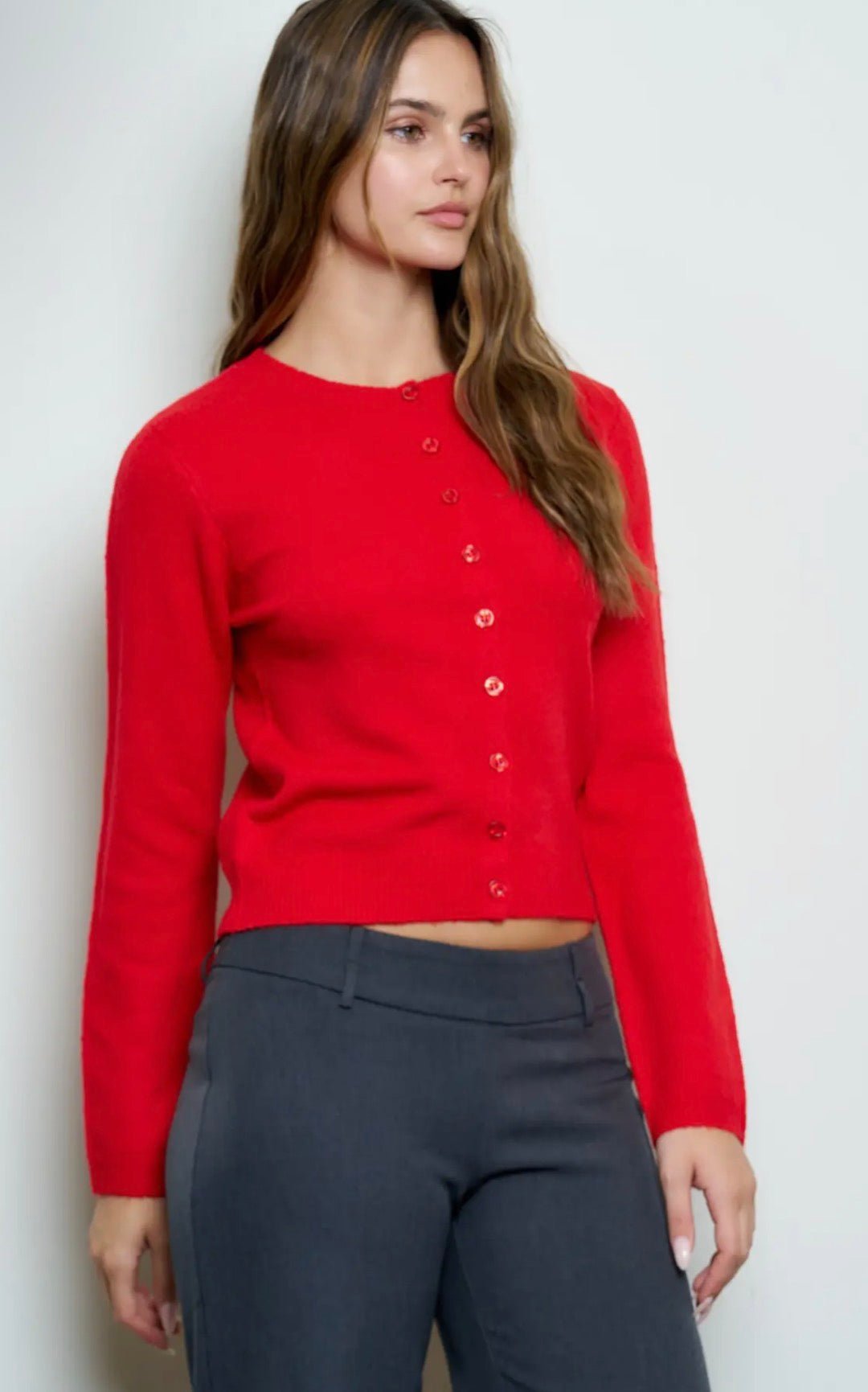 Button Down Long Slv Cardigan - Flea Boutiques