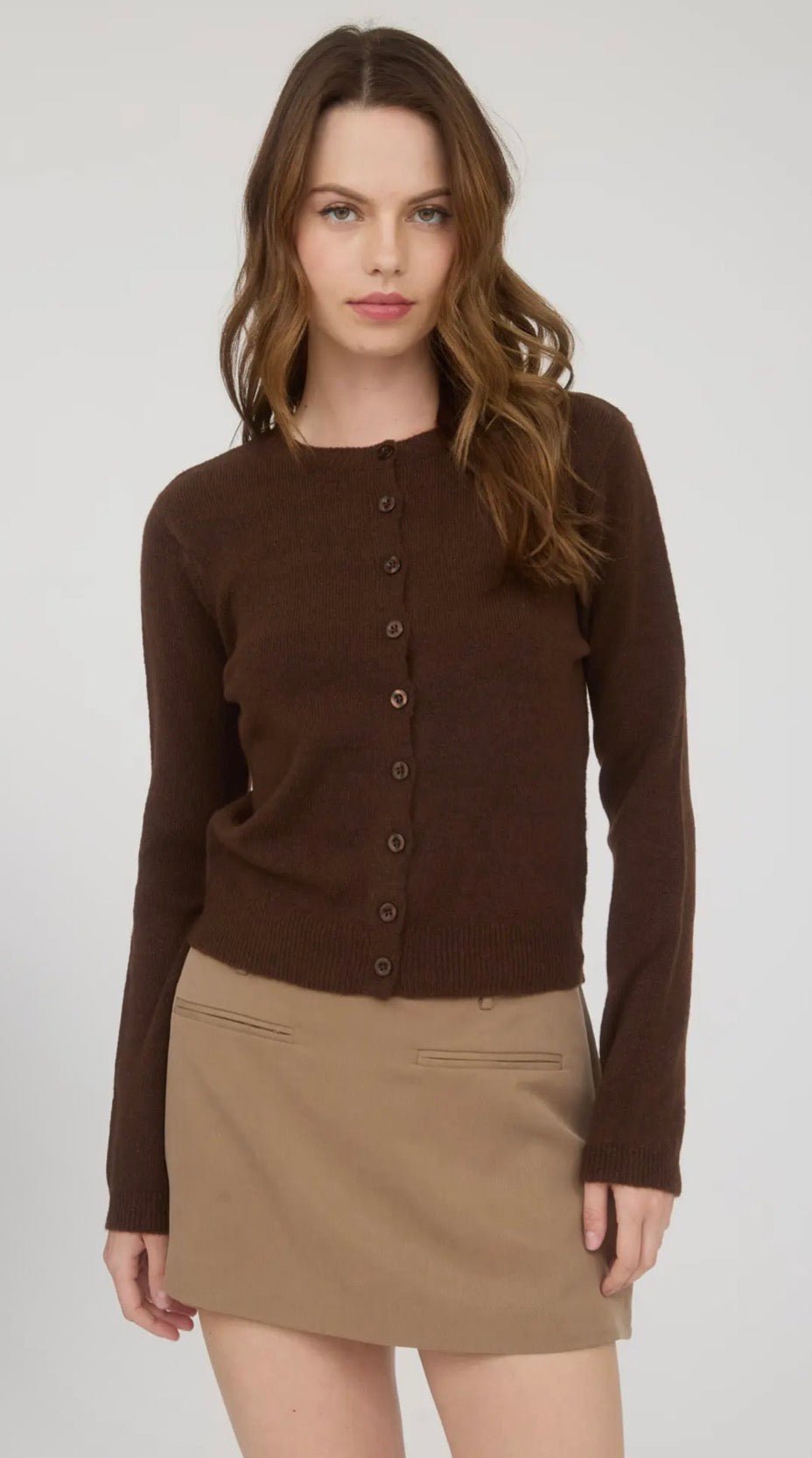 Button Down Long Slv Cardigan - Flea Boutiques