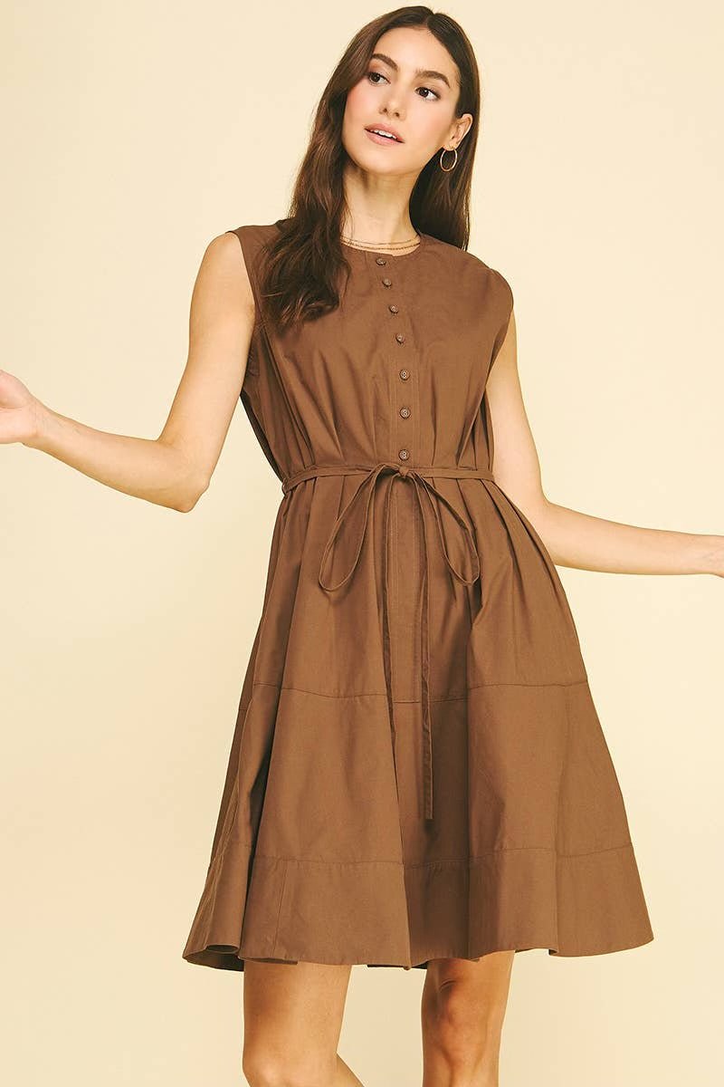 Button Down Mini Dress - Flea Boutiques