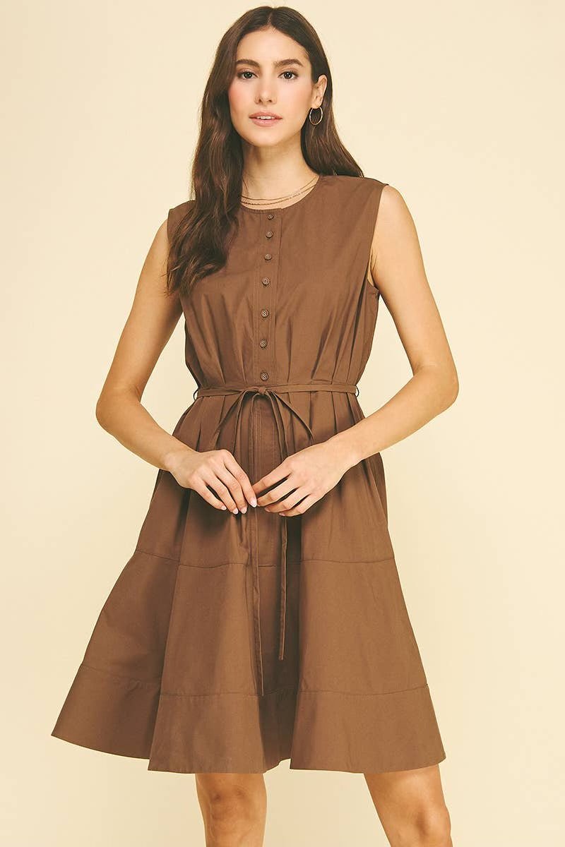 Button Down Mini Dress - Flea Boutiques