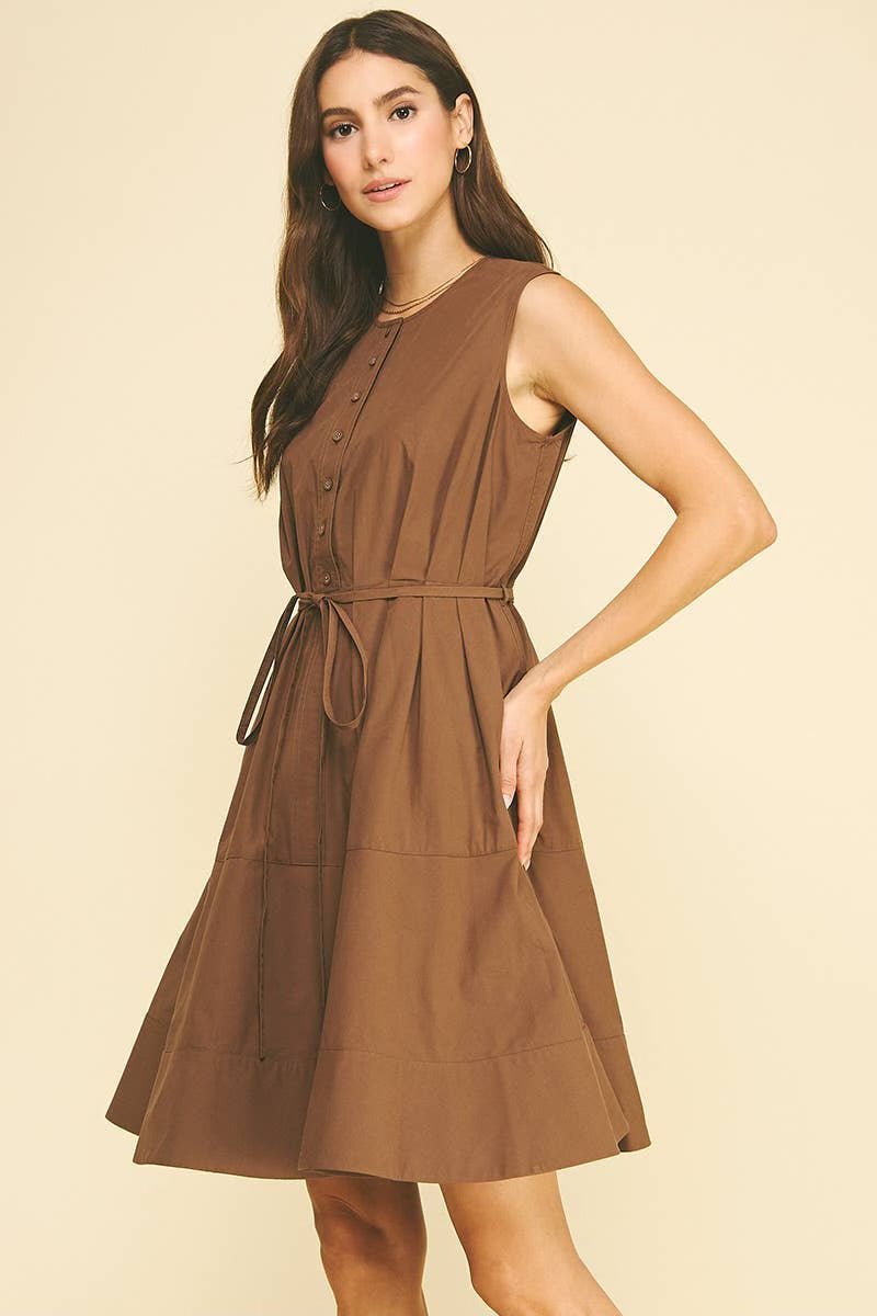 Button Down Mini Dress - Flea Boutiques