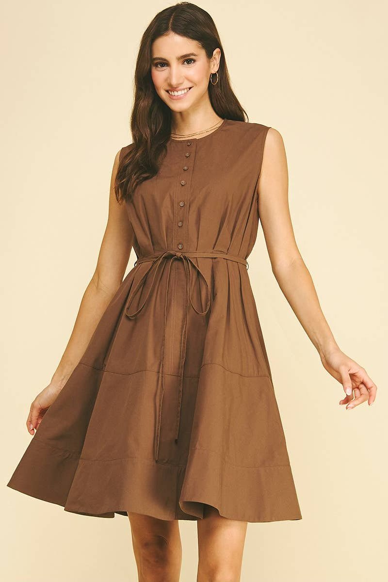 Button Down Mini Dress - Flea Boutiques