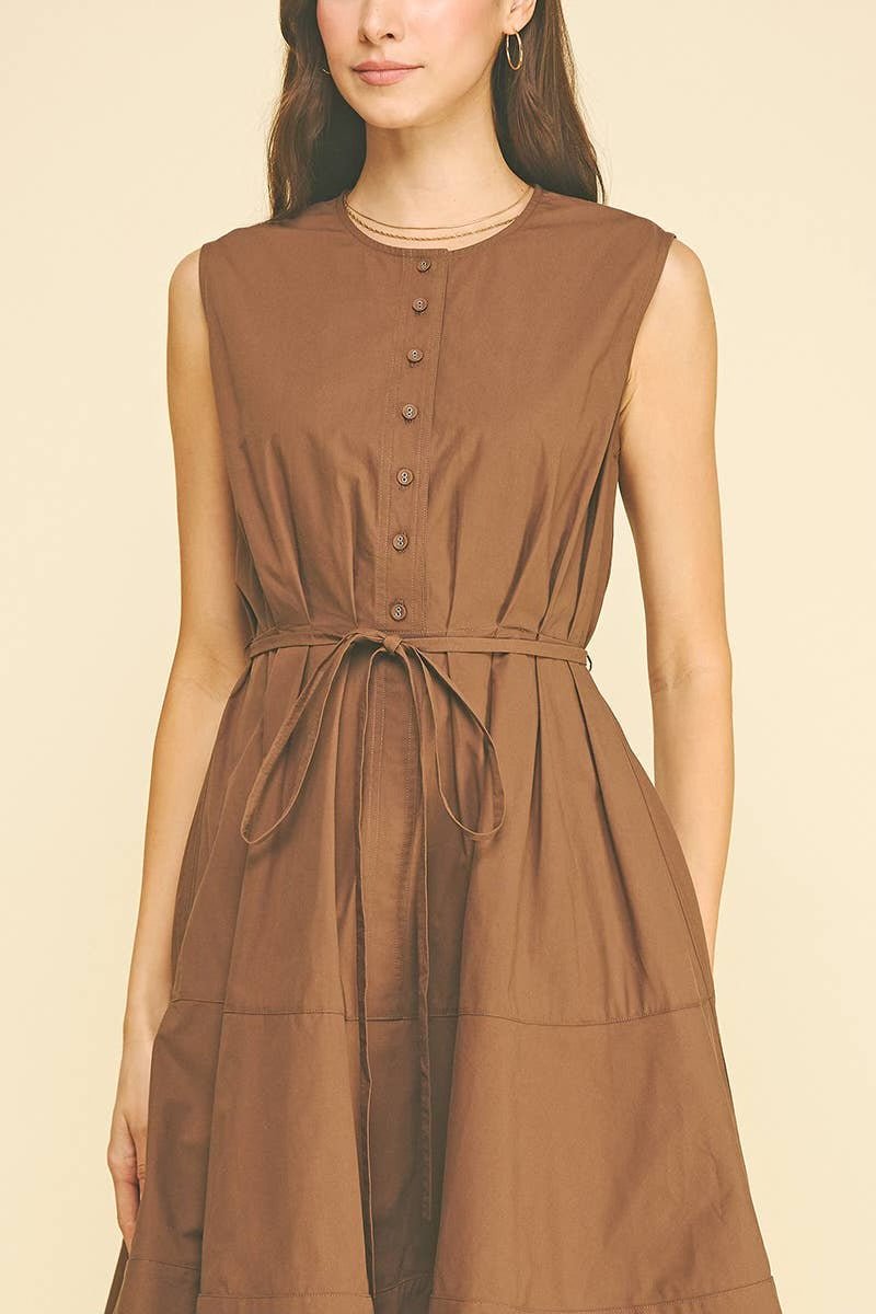 Button Down Mini Dress - Flea Boutiques