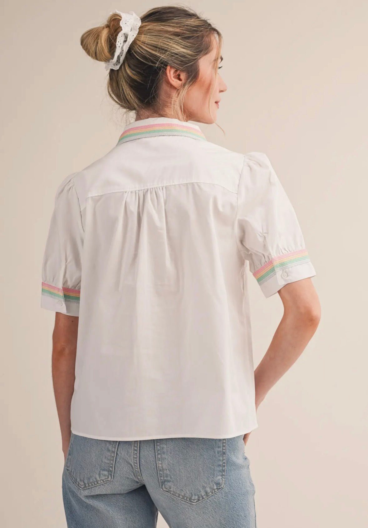 Button Down Pastel Top - Flea Boutiques