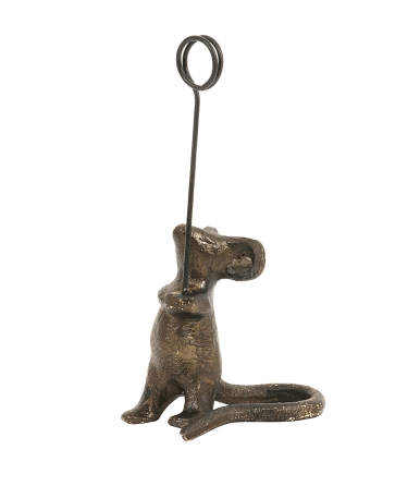 Cast Iron Mouse Card Holder - Flea Boutiques