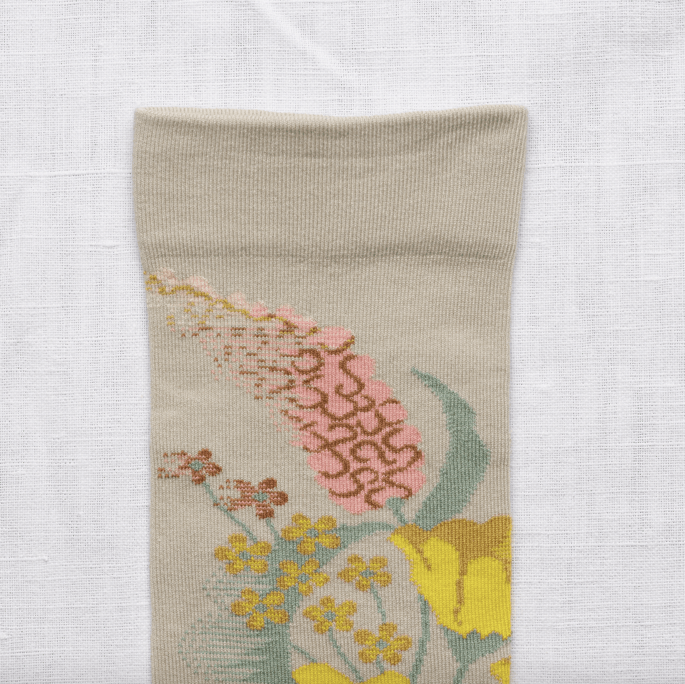 Celadon Flower Sock - Flea Boutiques