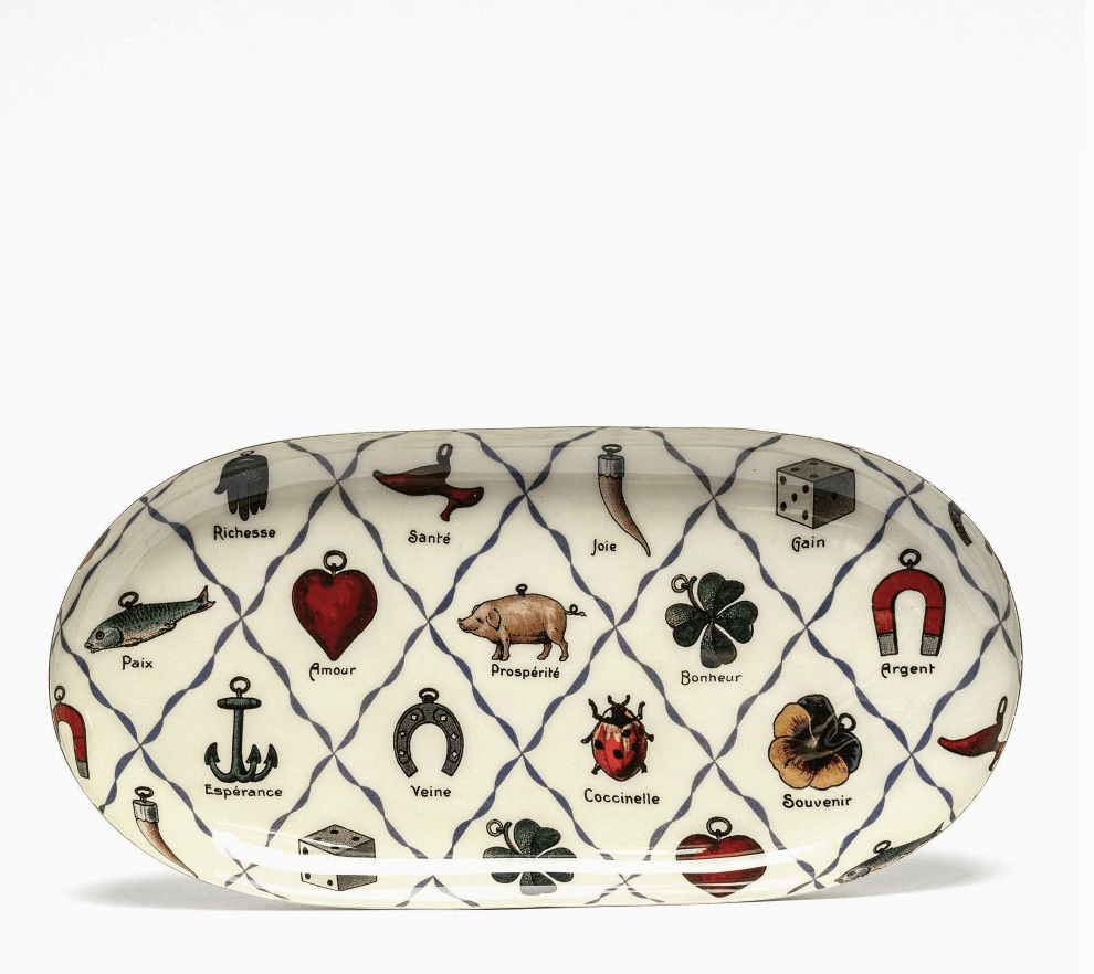 Charms Oval Enamel Printed Tray - Flea Boutiques