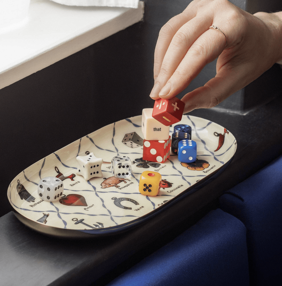 Charms Oval Enamel Printed Tray - Flea Boutiques