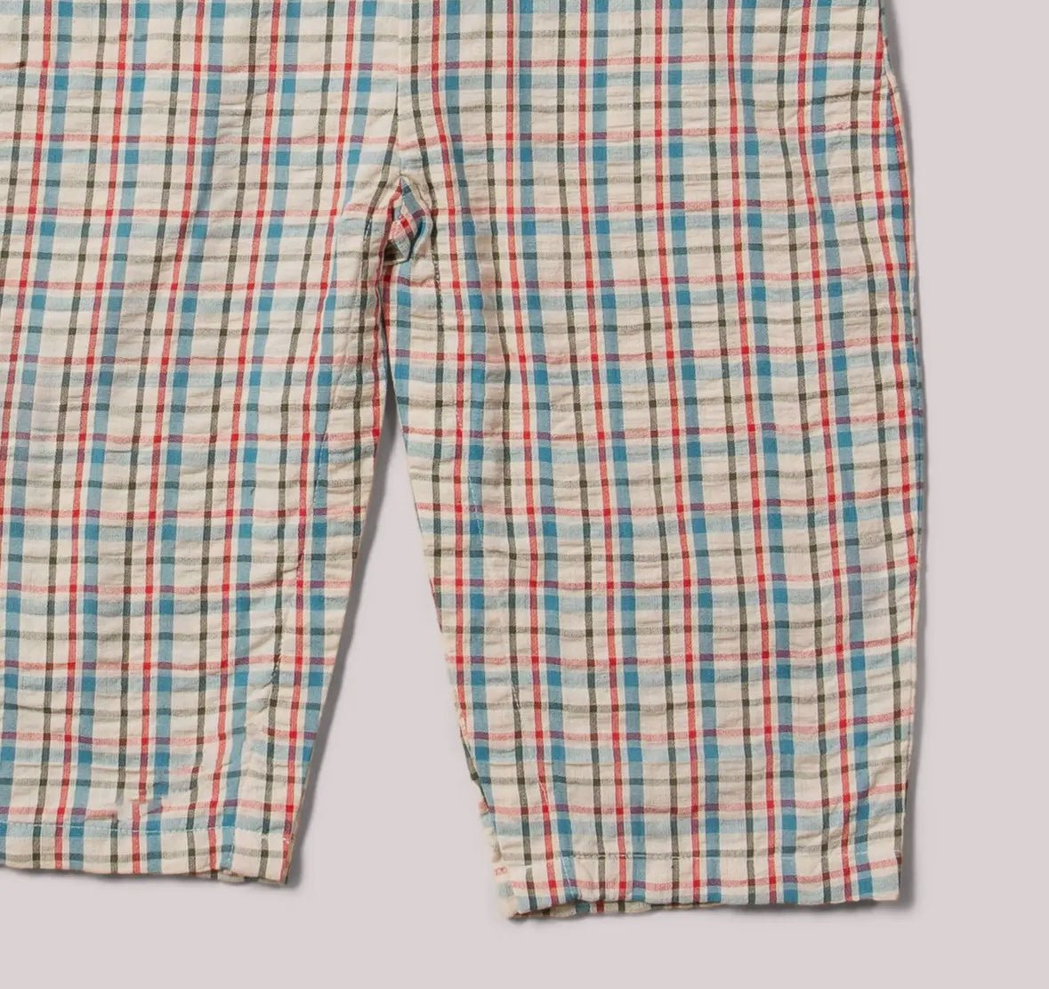 Checked Seersucker Dungaree Shorts - Flea Boutiques
