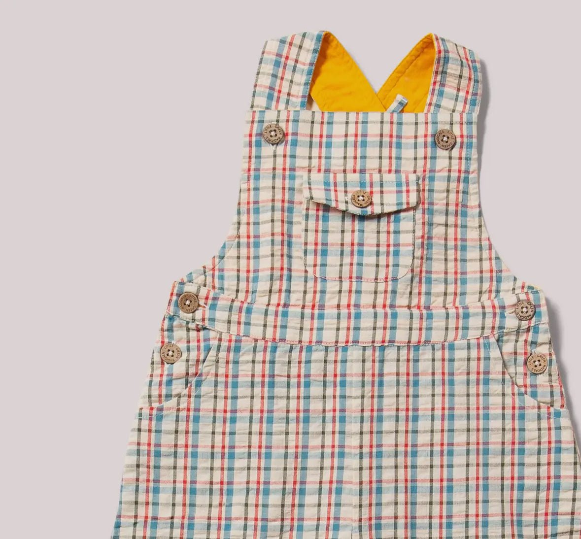 Checked Seersucker Dungaree Shorts - Flea Boutiques