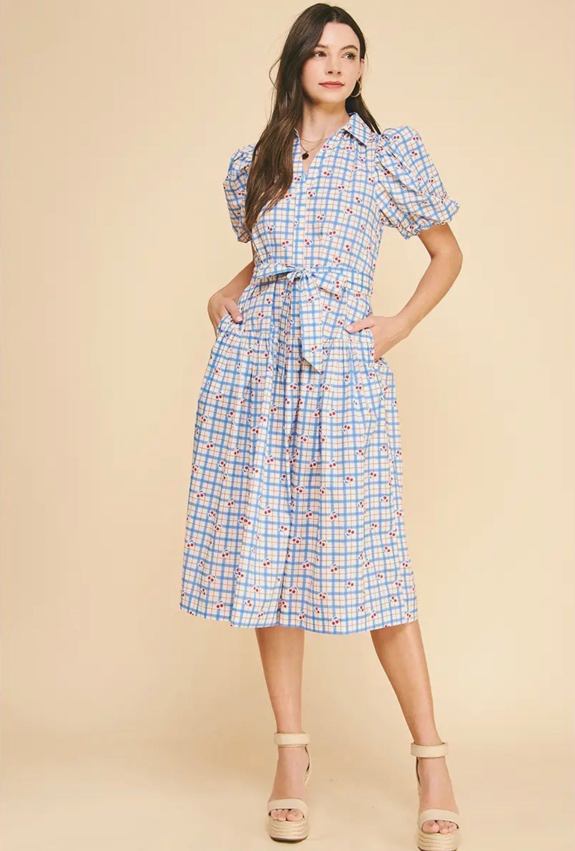 Checker with Cherry Midi - Flea Boutiques