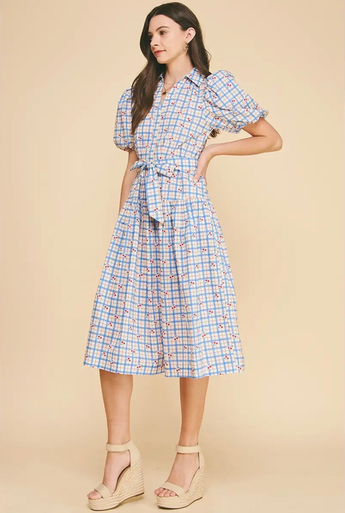 Checker with Cherry Midi - Flea Boutiques
