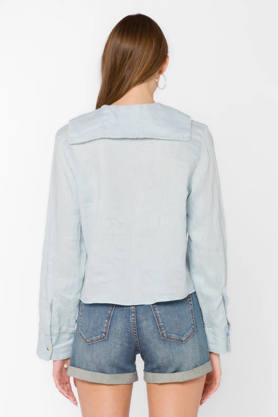 Chelina Long Sleeve Linen Blouse - Flea Boutiques