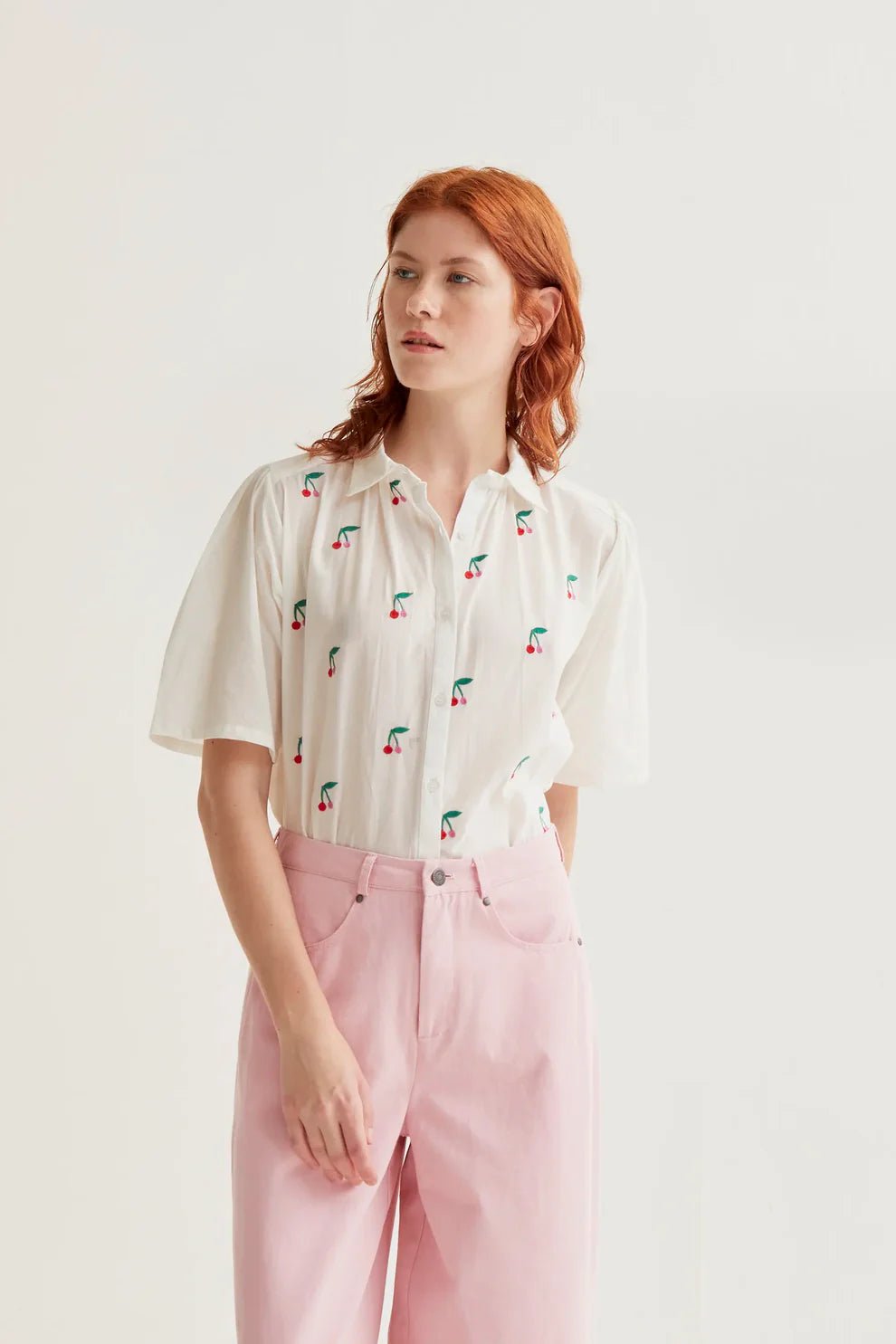 Cherry Embroidery Blouse - Flea Boutiques