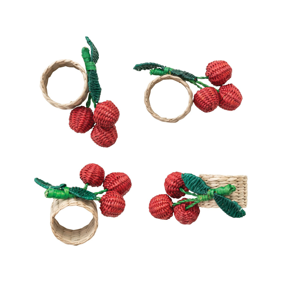 Cherry Woven Napkin Rings - Flea Boutiques