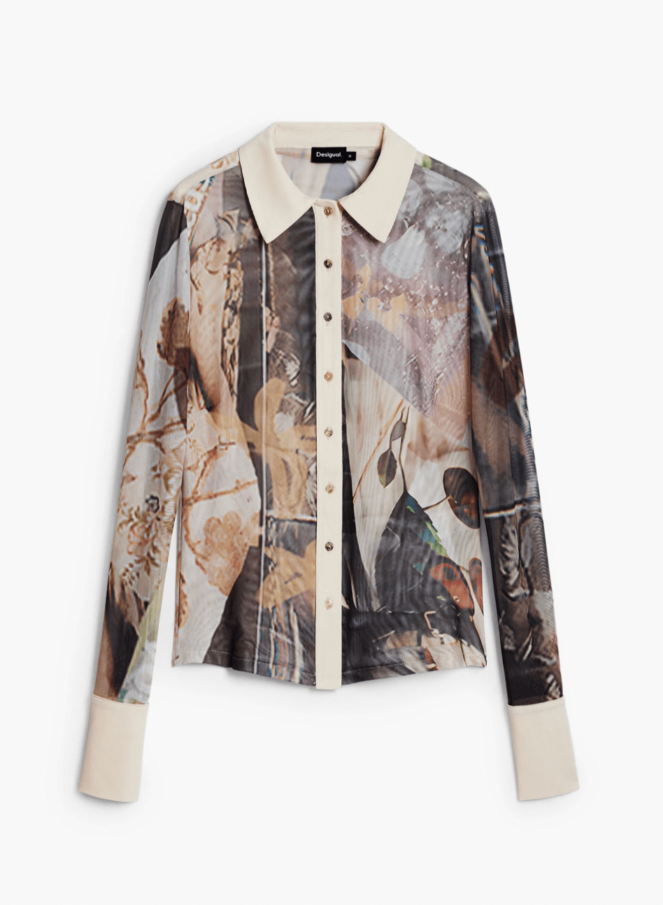 Chiffon Cuffed Shirt - Flea Boutiques