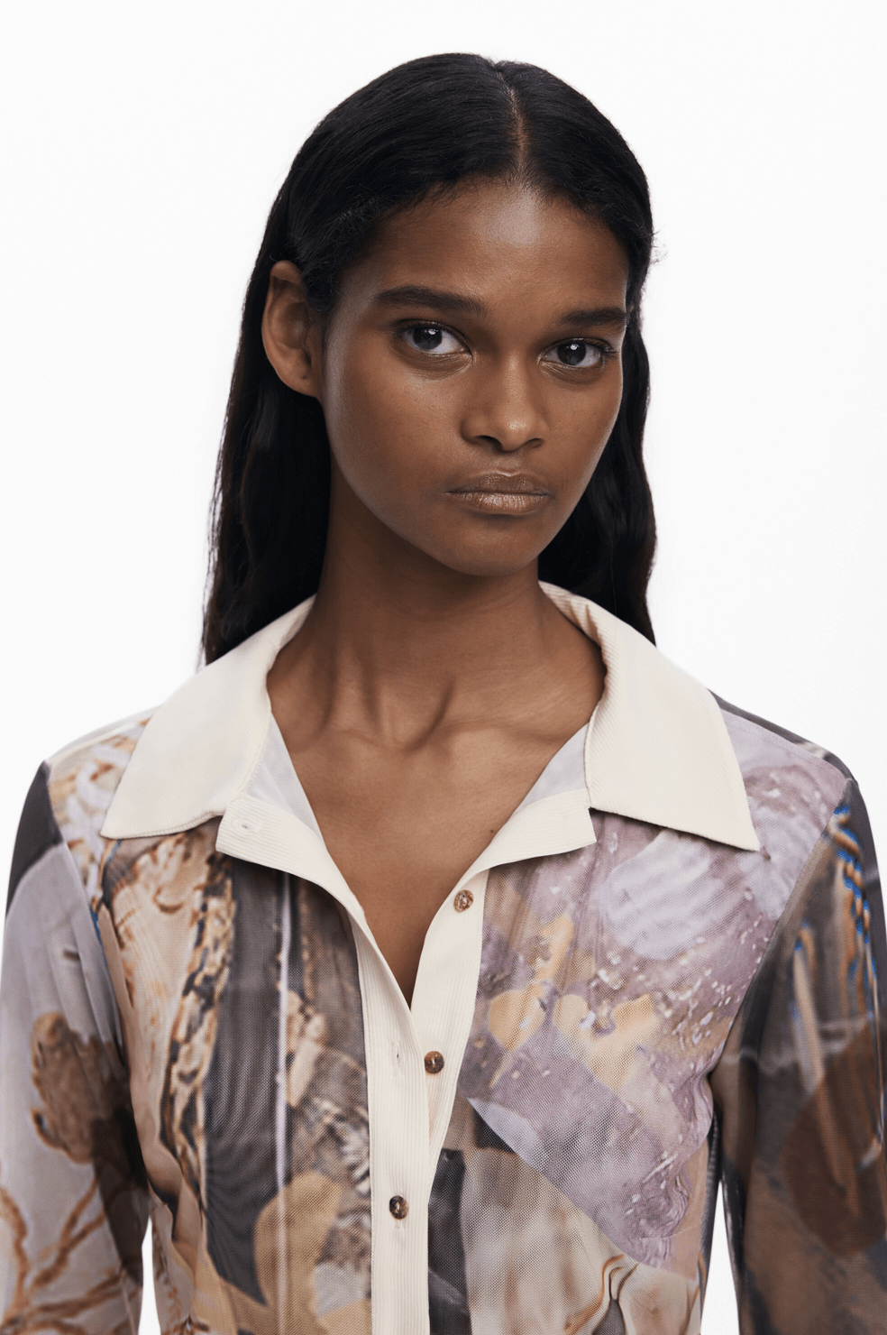 Chiffon Cuffed Shirt - Flea Boutiques