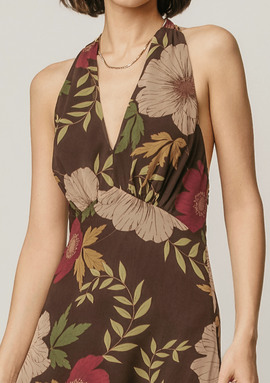 Chiffon Halter Maxi Dress - Flea Boutiques