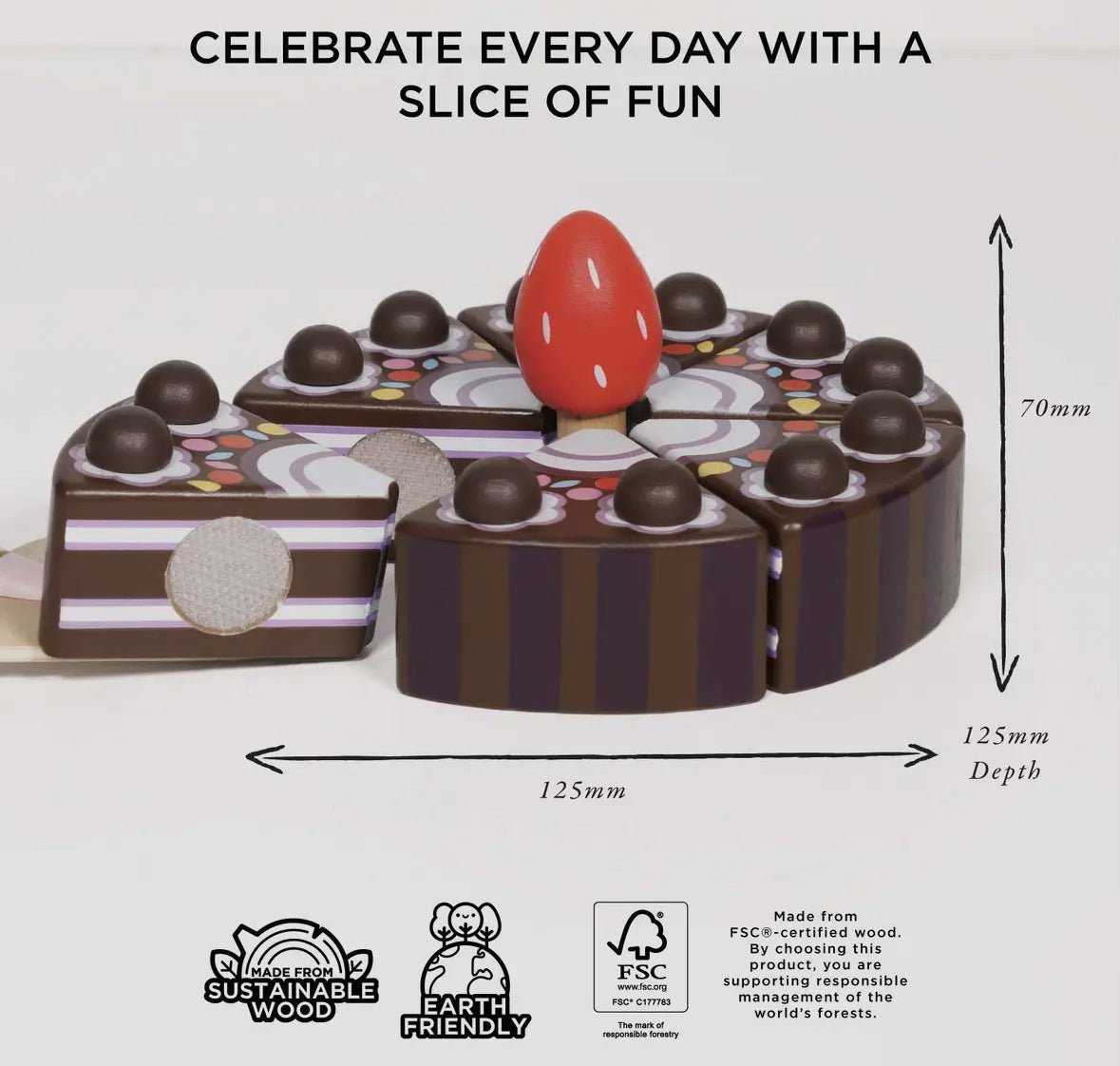 Chocolate Gateau Sliceable Cake - Flea Boutiques