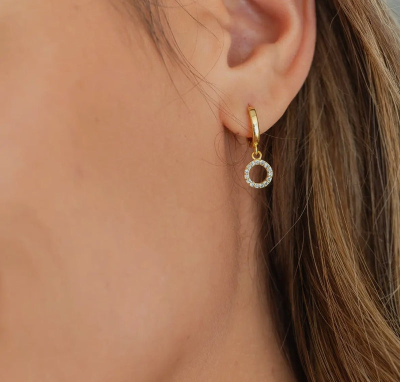 Circle Pave Huggie - Flea Boutiques