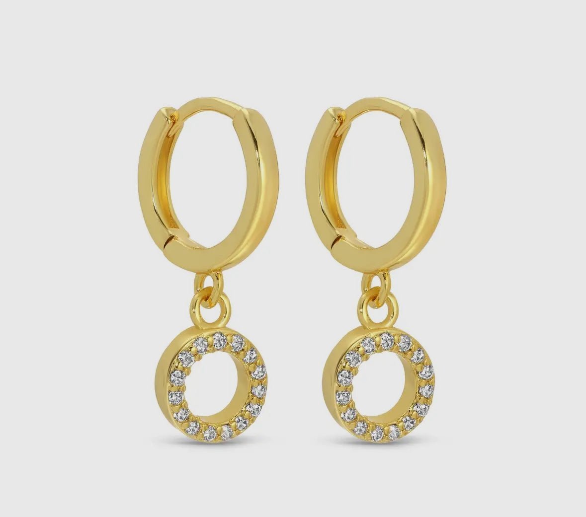 Circle Pave Huggie - Flea Boutiques