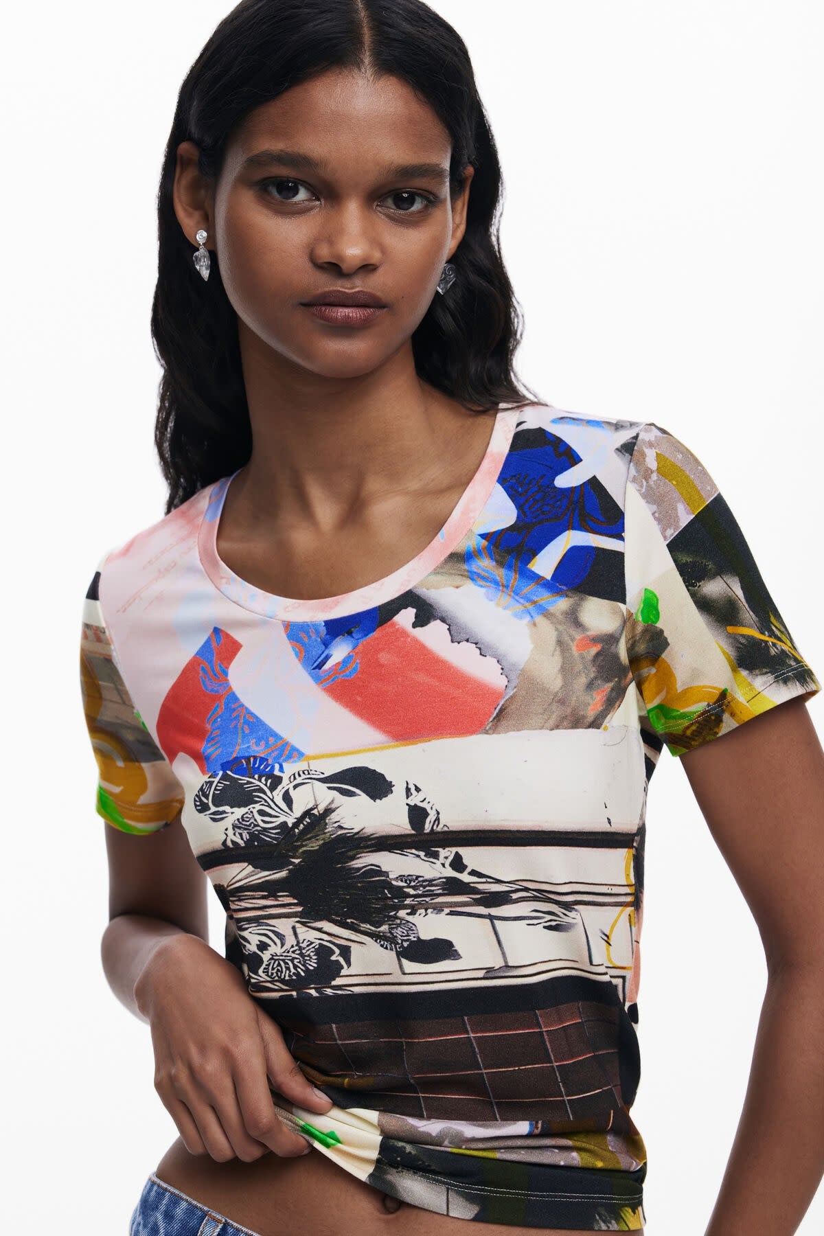 Collage Print T-Shirt - Flea Boutiques