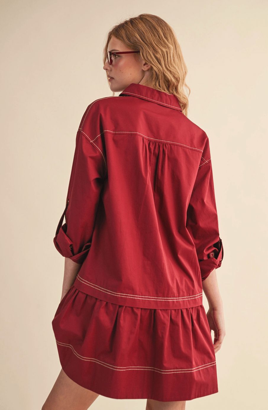 Collared Drop Waist Dress - Flea Boutiques