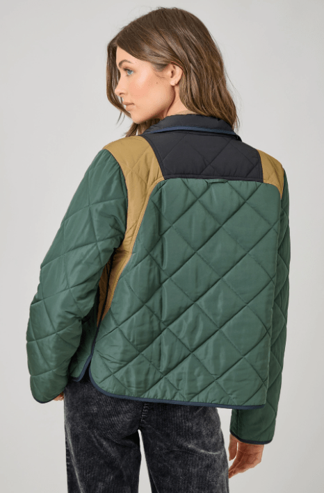 Color Blocked Padded Jacket - Flea Boutiques
