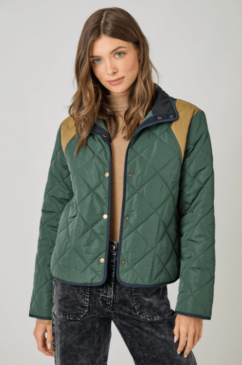 Color Blocked Padded Jacket - Flea Boutiques