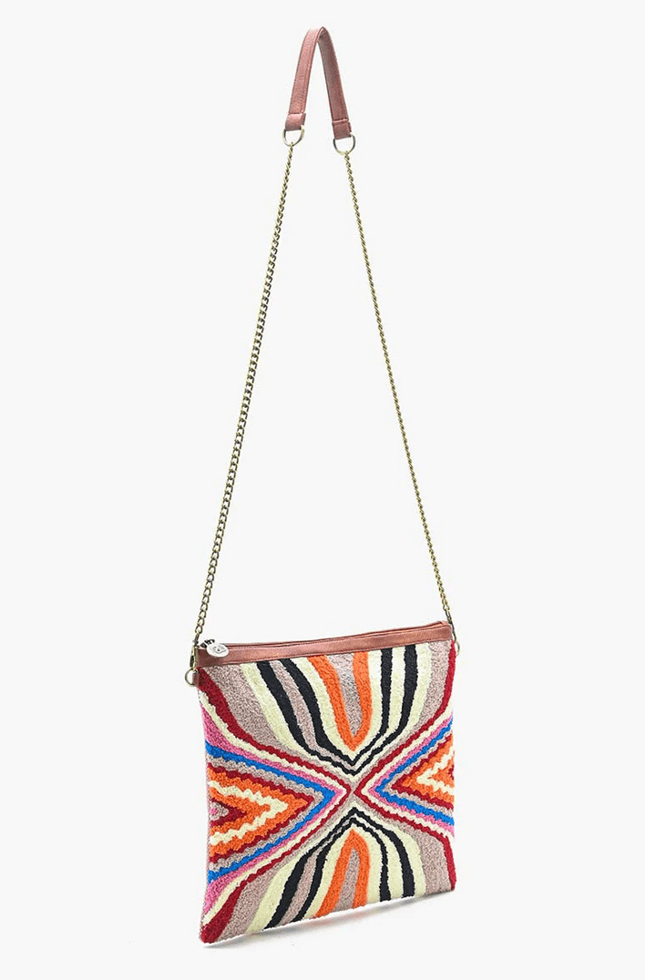 Colorful Abstract Emb. Clutch - Flea Boutiques