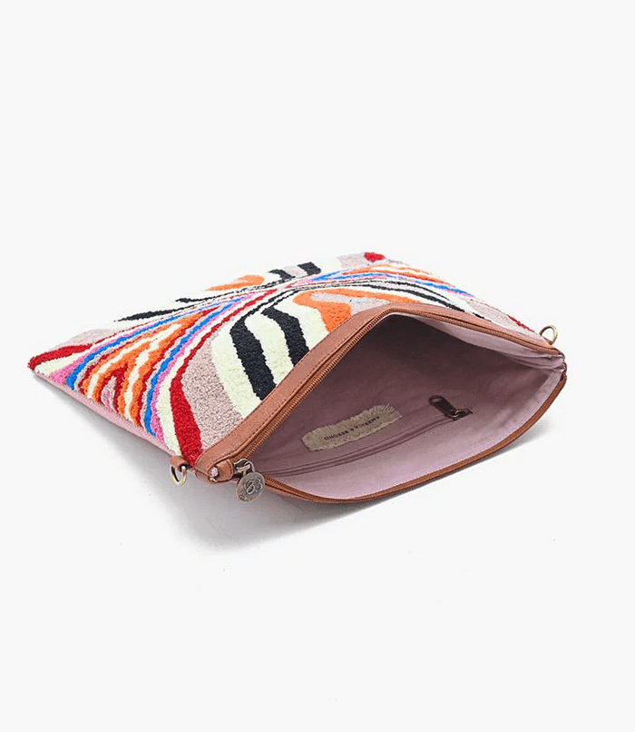 Colorful Abstract Emb. Clutch - Flea Boutiques